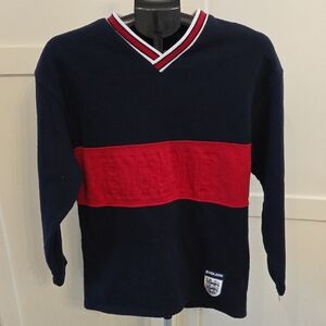 Unisex Marks & Spencer England Football soccer Fleece  Top Navy & Red Age 13-14